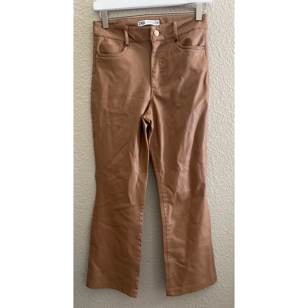 Zara Faux Leather Pants Camel Women’s Size 4